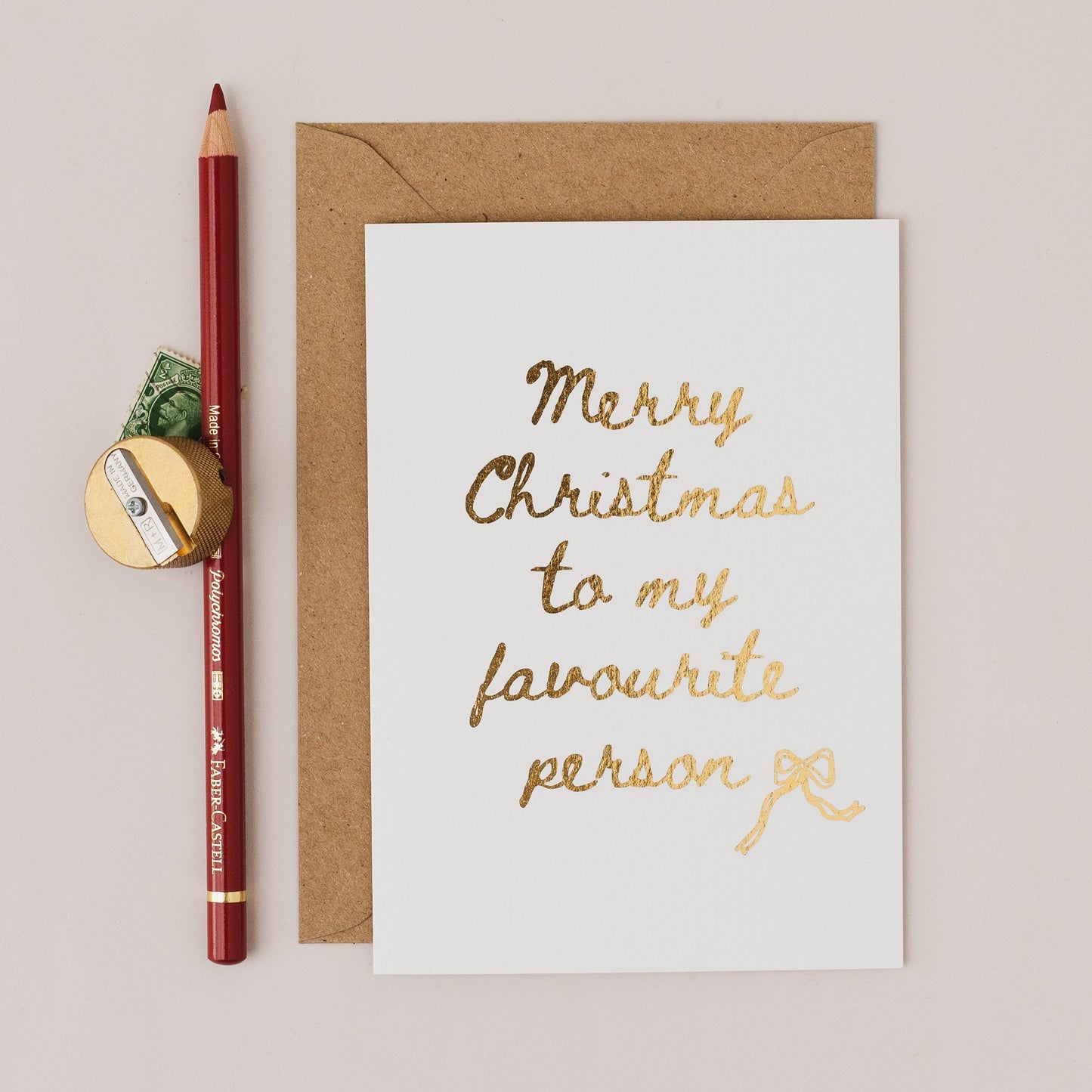 Merry Christmas to my Favourite Person Gold Foil Christmas Card