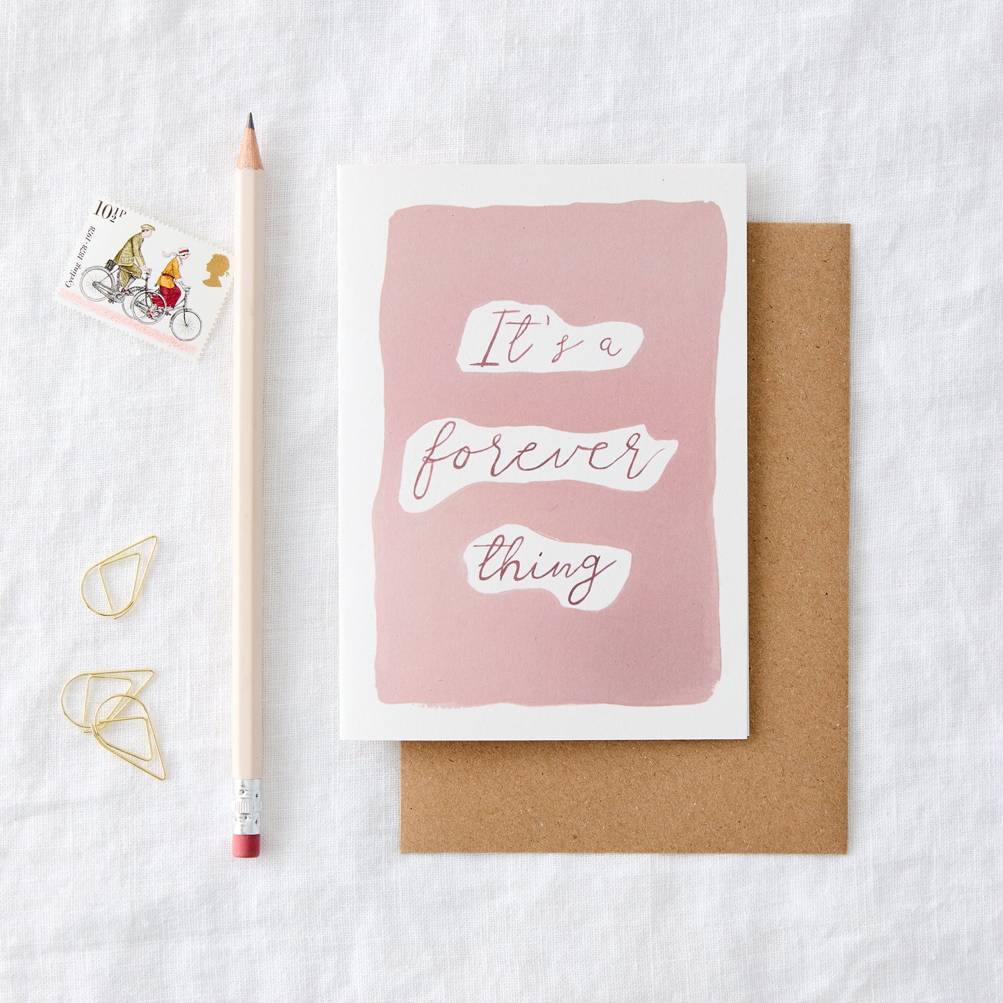 Hand Painted It's a Forever Thing Greeting Card