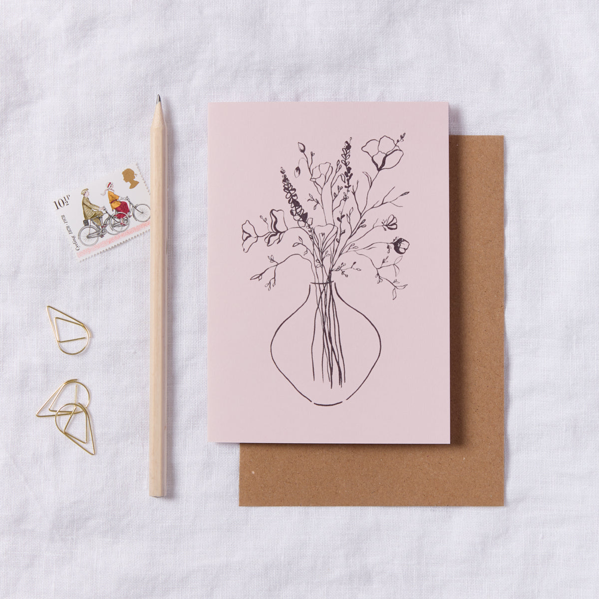 Pink Wild Flowers Card