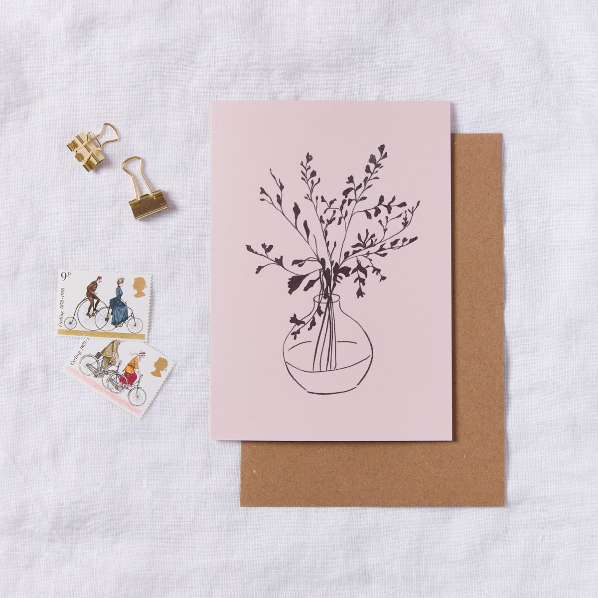 Pink Floral Design Card