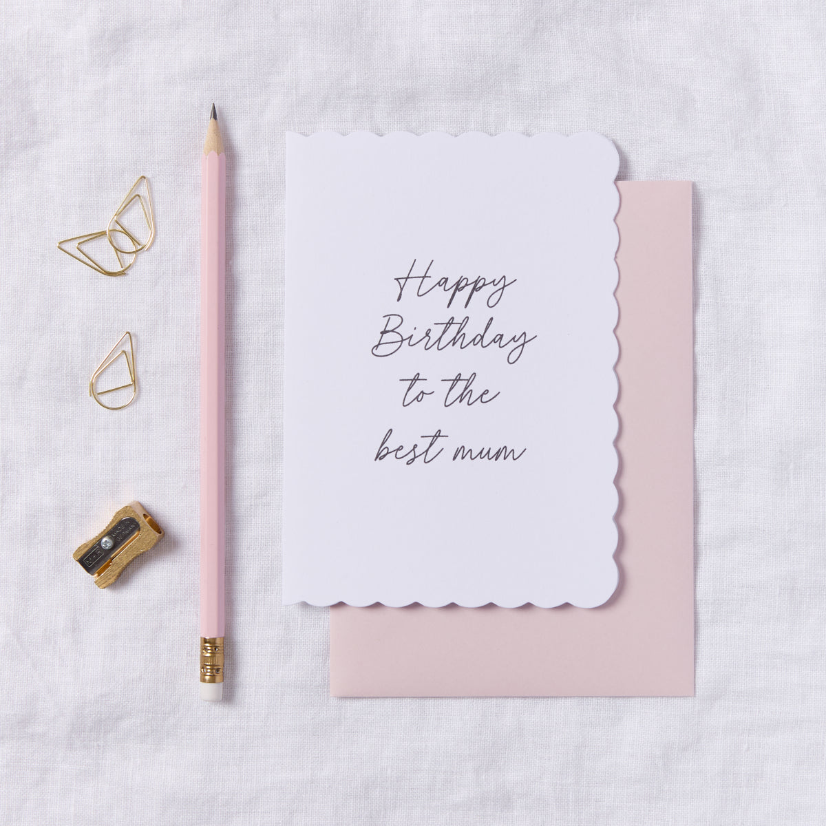 Happy Birthday To The Best Mum Scalloped Edge Card