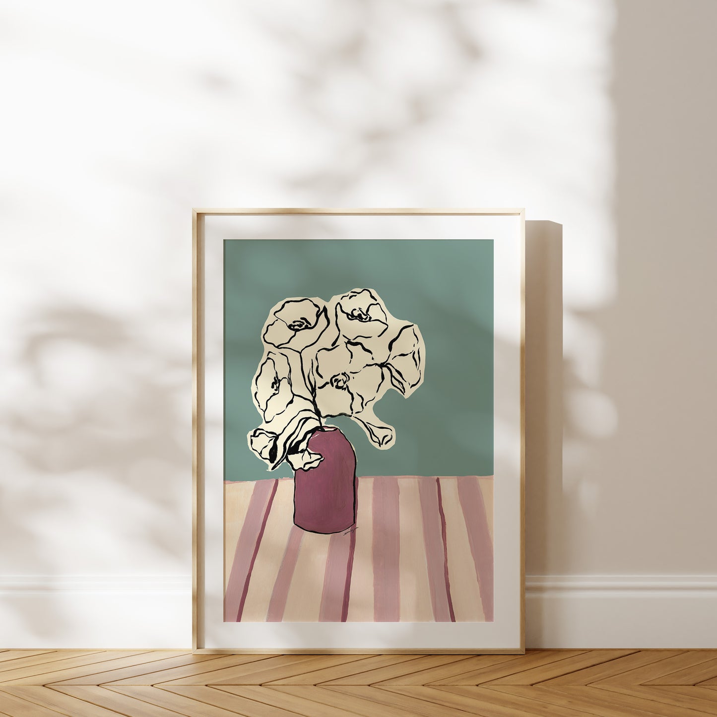 Striped Table Still Life Fine Art Print