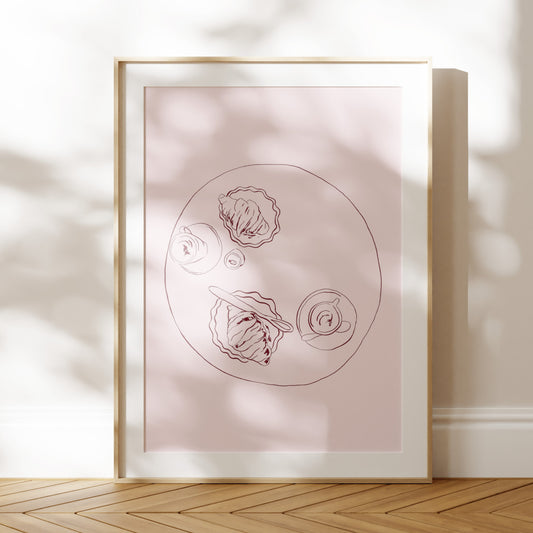 Croissant and Coffee Date Fine Art Print