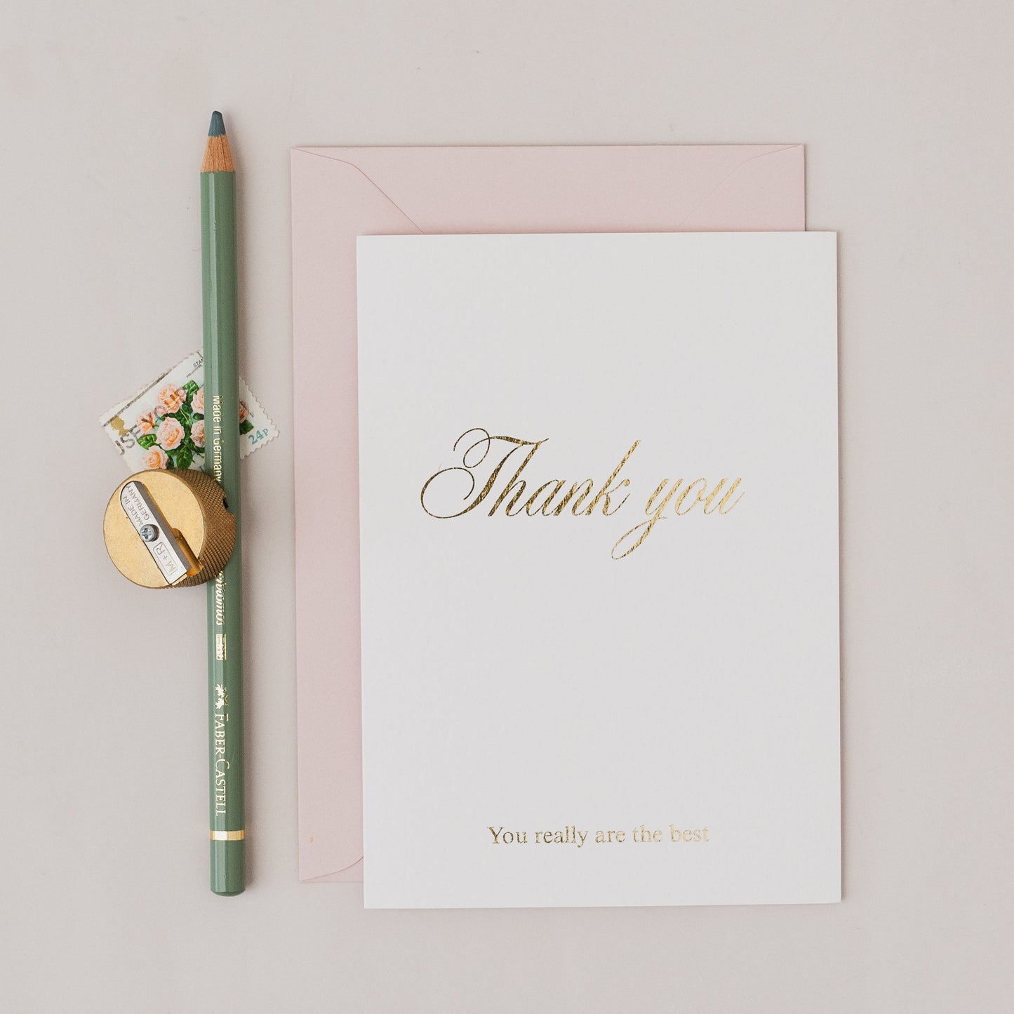 Thank You Gold Foil Calligraphy Card