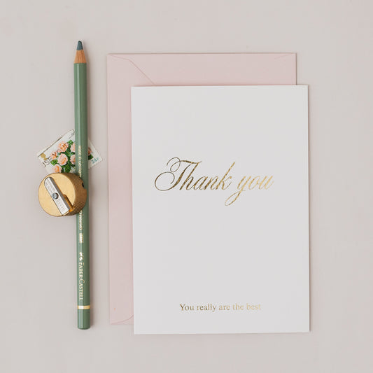 Thank You Gold Foil Calligraphy Card