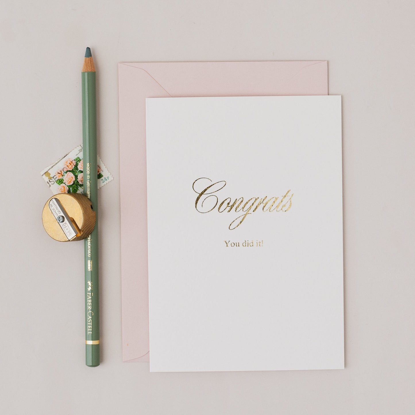 Congratulations Gold Foil Calligraphy Card