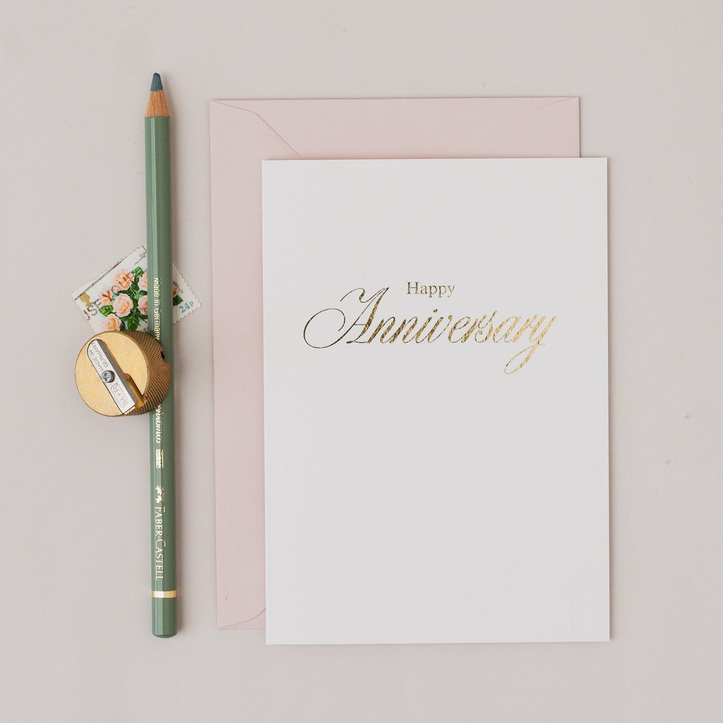 Anniversary Gold Foil Calligraphy Card
