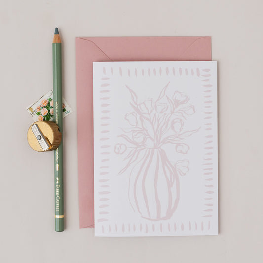 Pink Floral Still Life Card