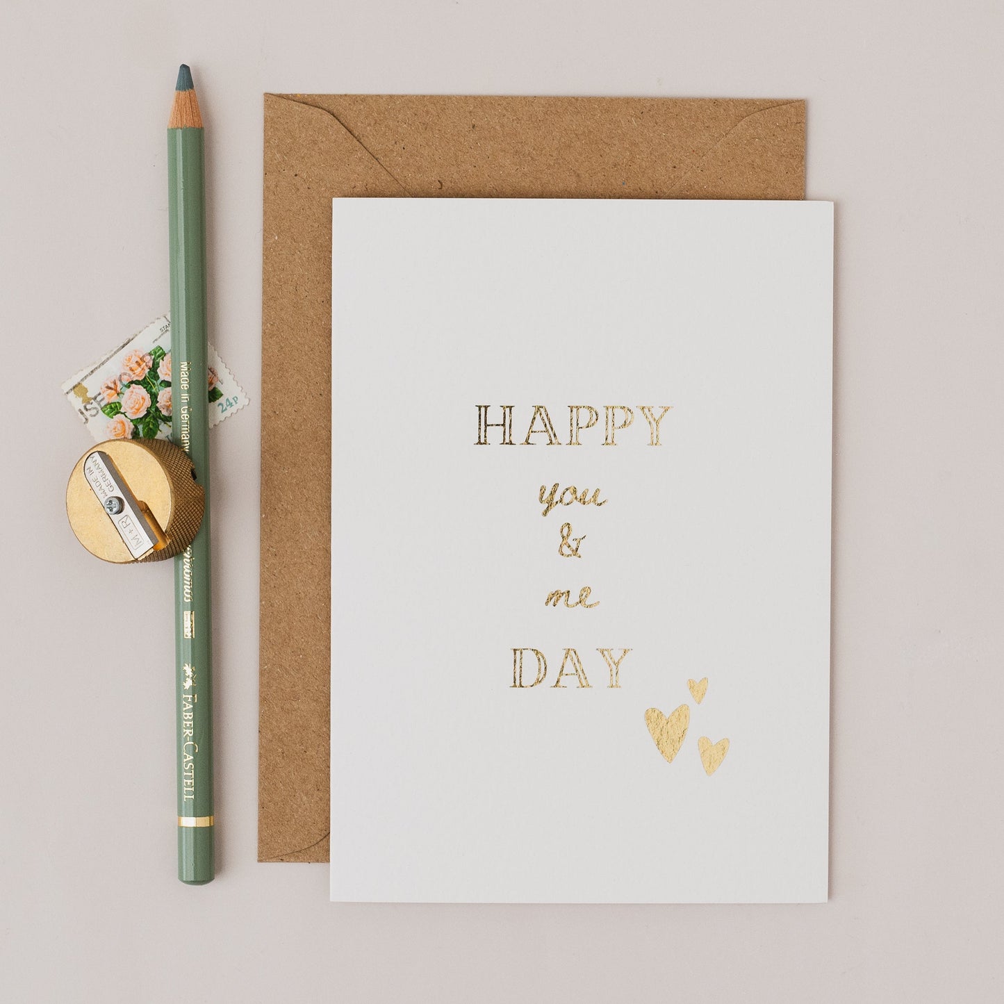 Happy You and Me Day Gold Foil Card