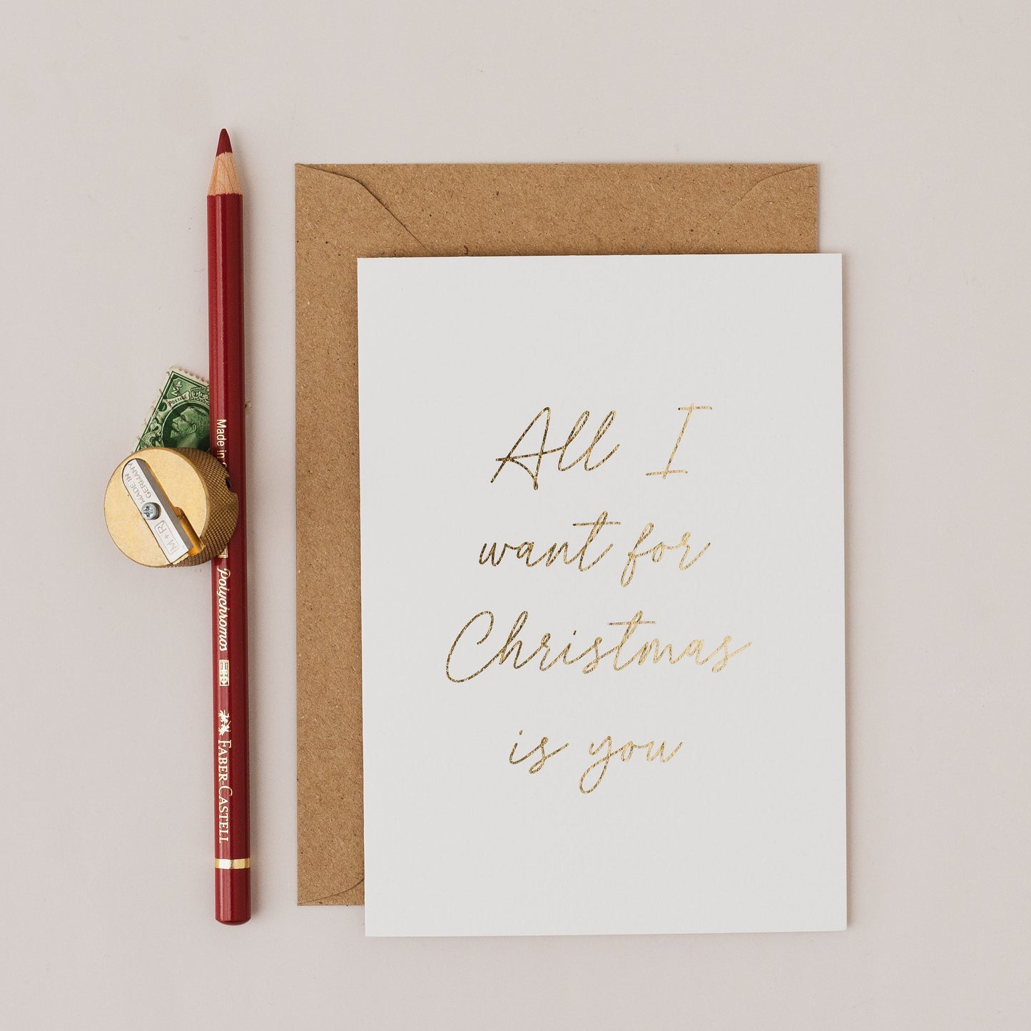 All I Want For Christmas Is You Gold Foil Card