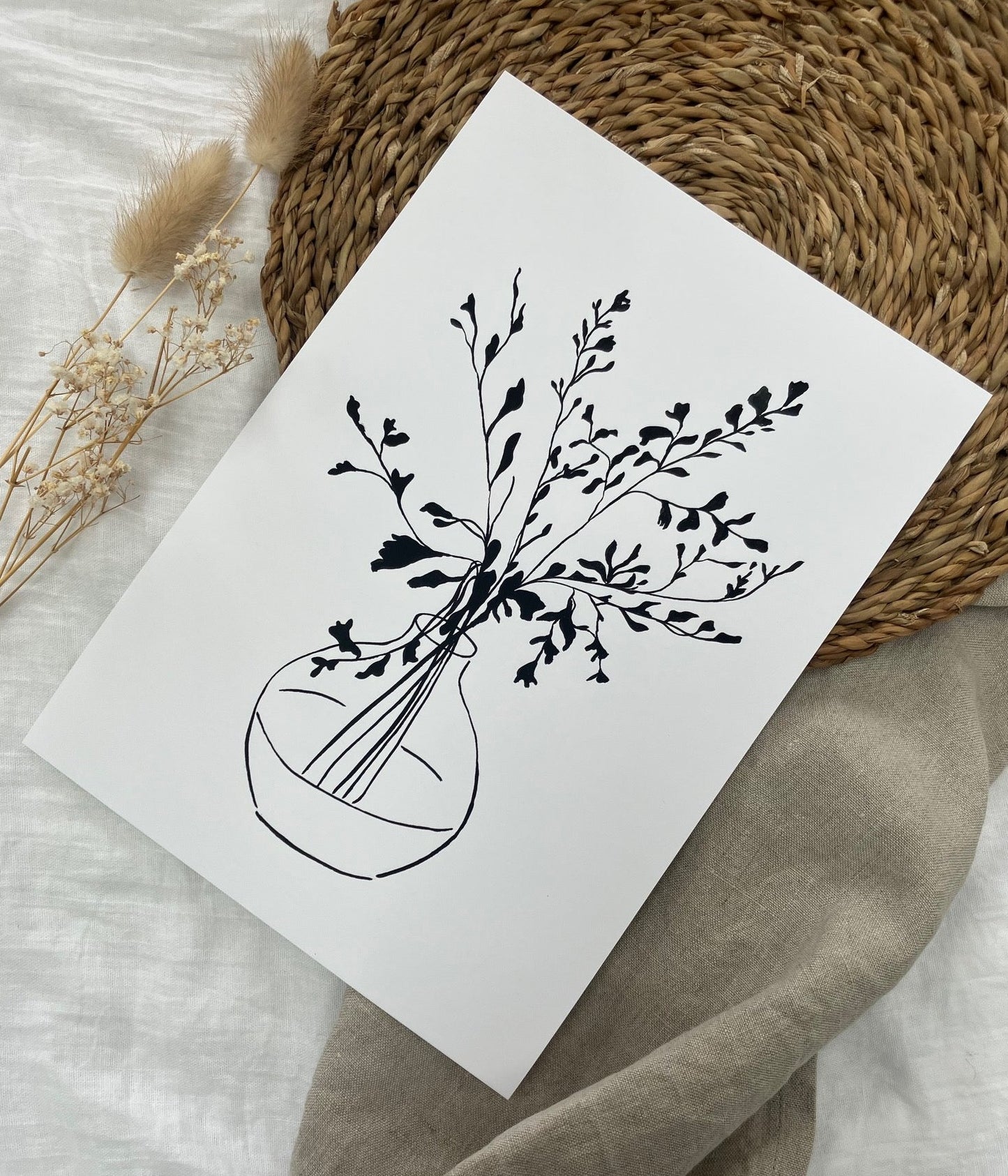 Whimsical Greenery Still Life Print