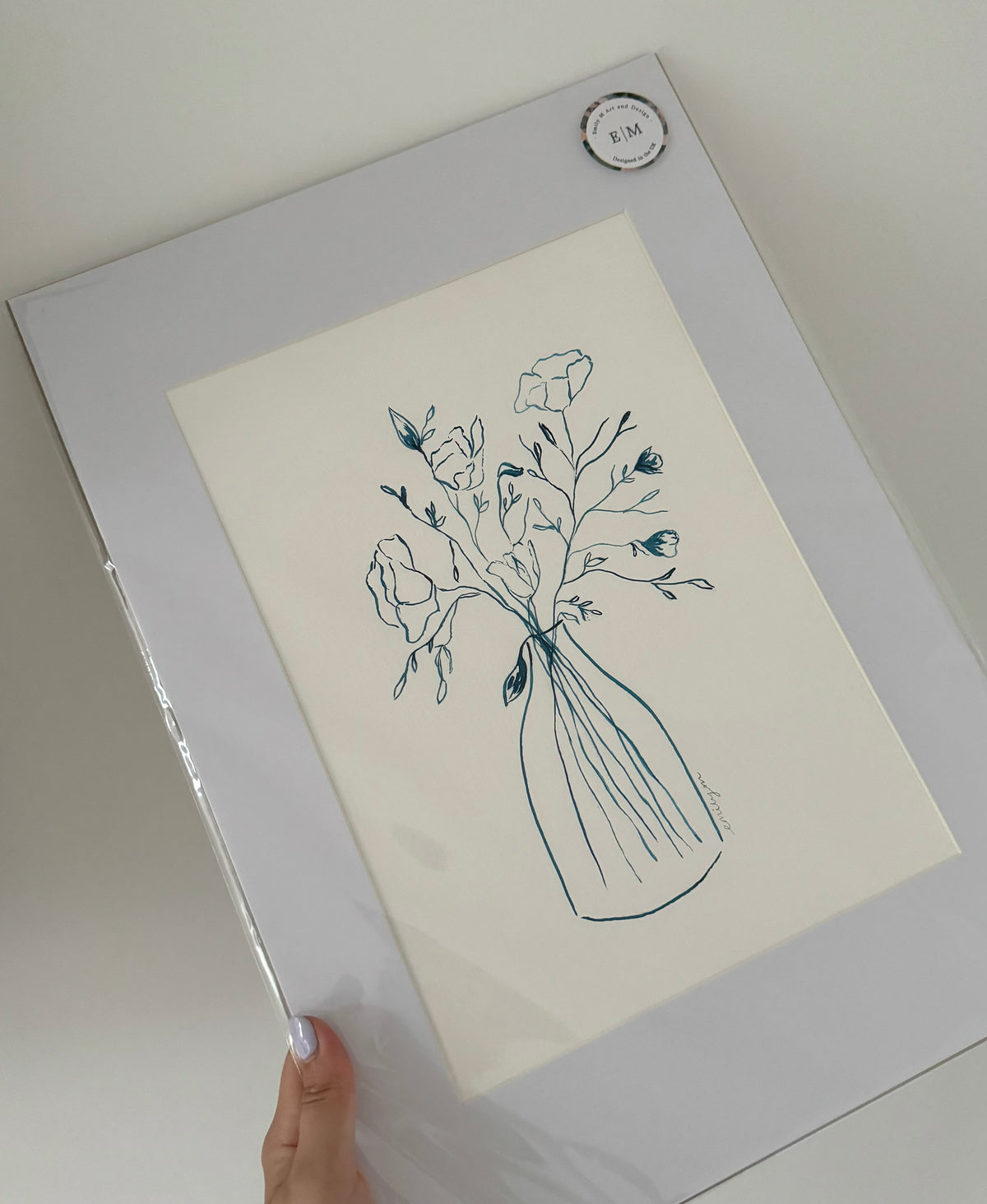 Still Life Ink Original Wild Flower Still Life Ink Drawing – Emily M Art and Design