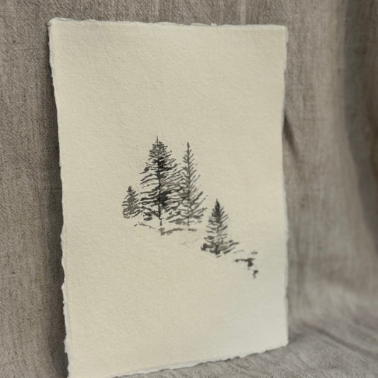 Winter Woodlands Original Ink Sketch