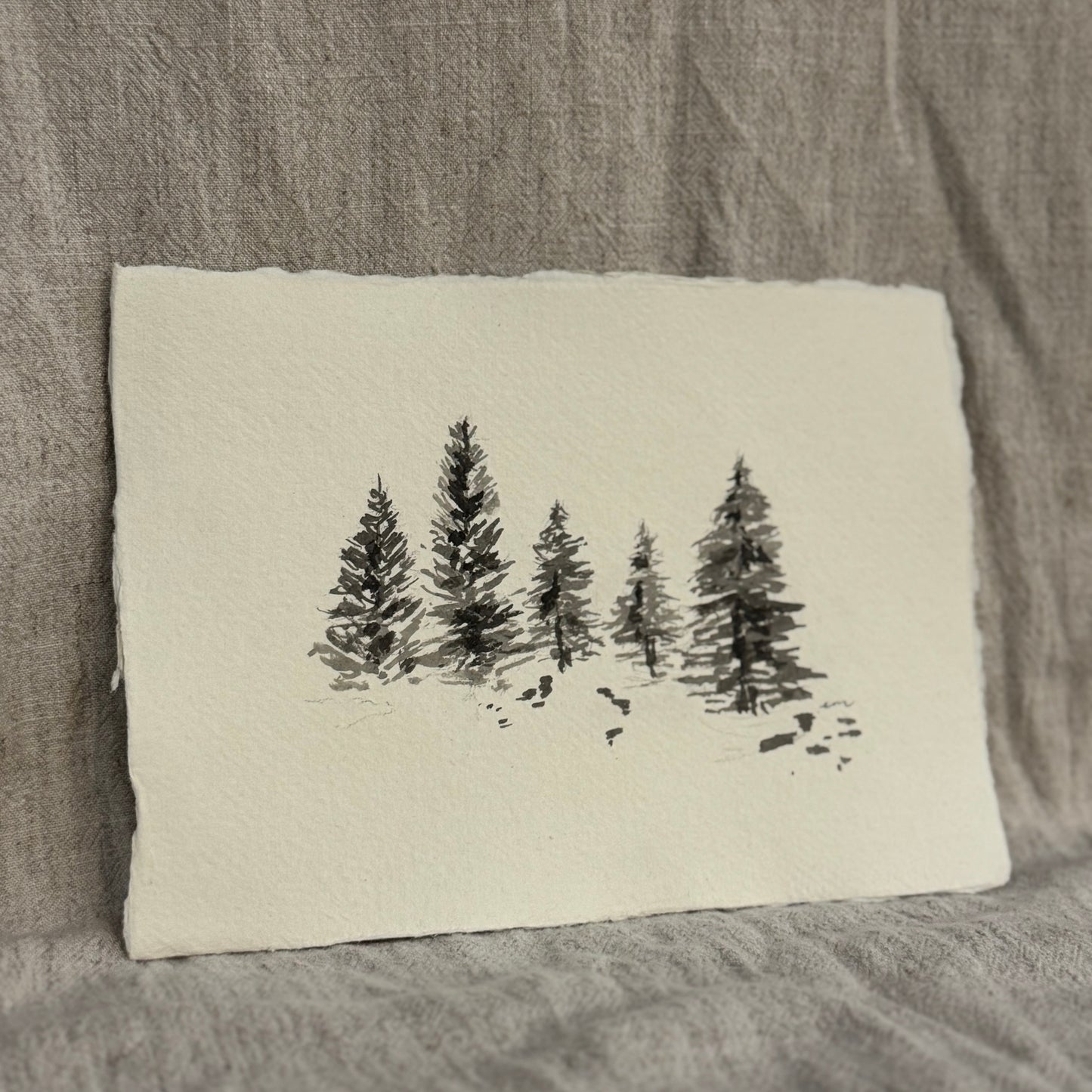 Winter Woodland Original Ink Sketch