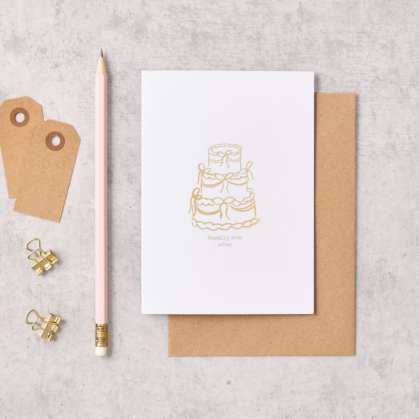 Happily Ever After Wedding Cake Card