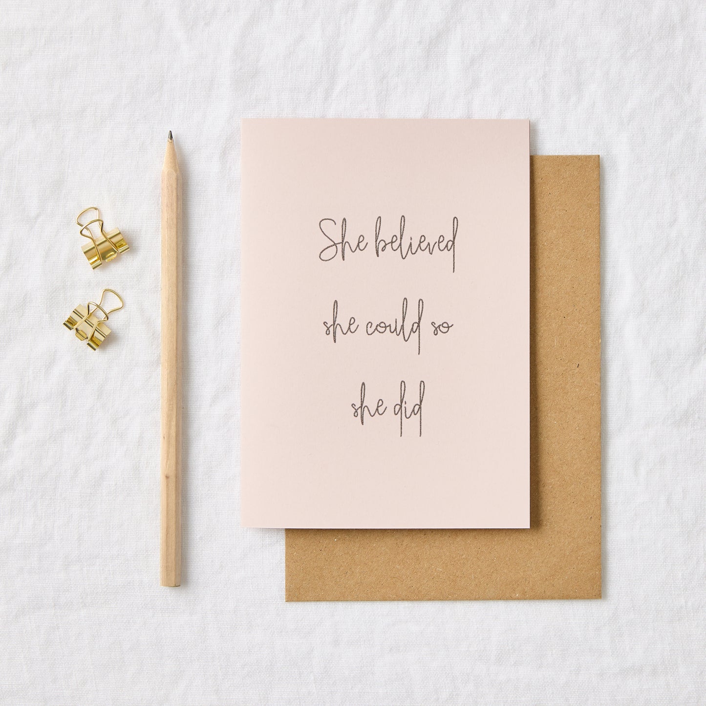 She Believed She Could Pink Card