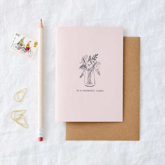 Wonderful Human Pink Greeting Card