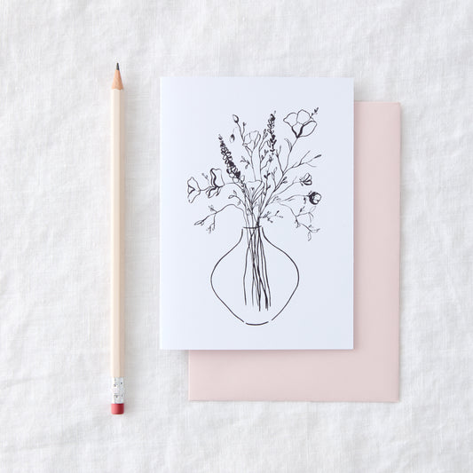Wild Flower Sketch Greeting Card