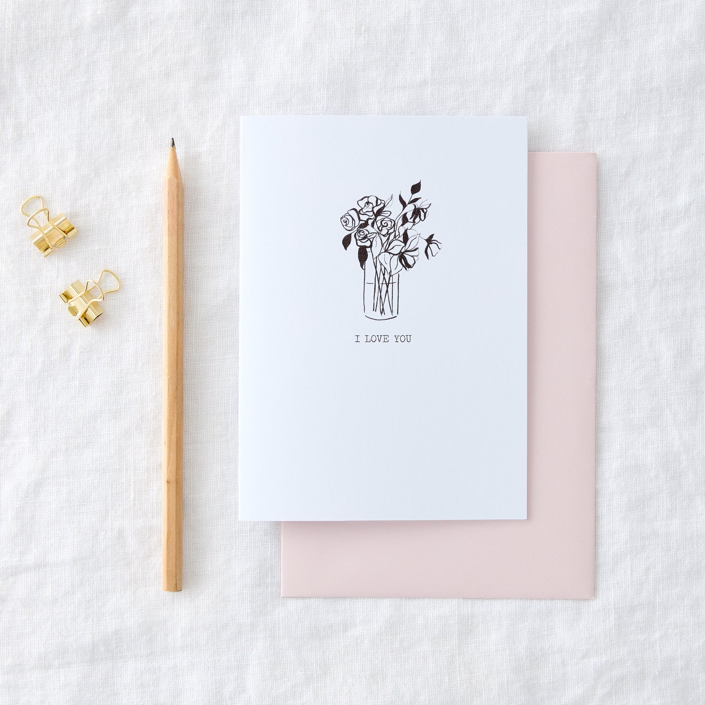 I Love You Floral Design Greeting Card