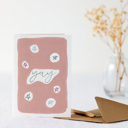 Hand Painted Yay Greeting Card