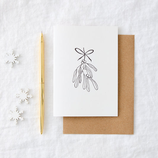 Mistletoe Sketch Christmas Card