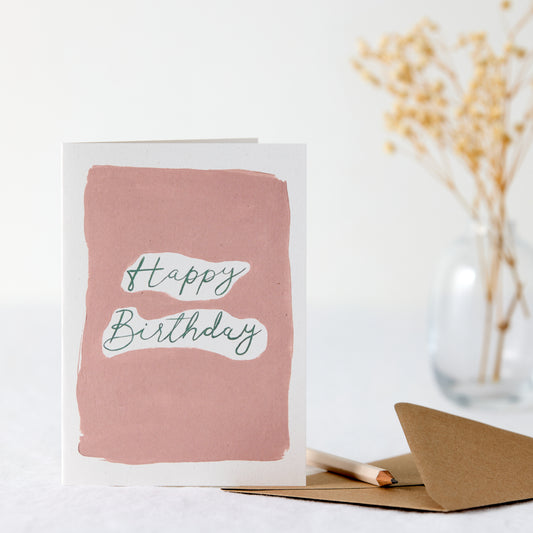 Hand Painted Happy Birthday Card