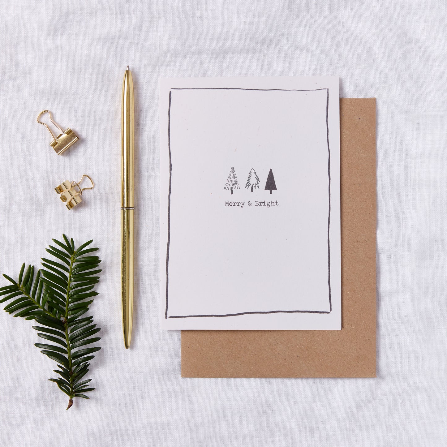 Merry and Bright Mini Christmas Tree Sketches Christmas Card