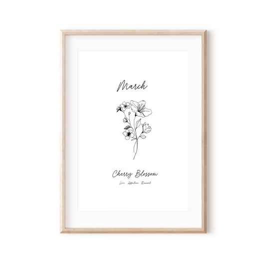 March Birth Month Print