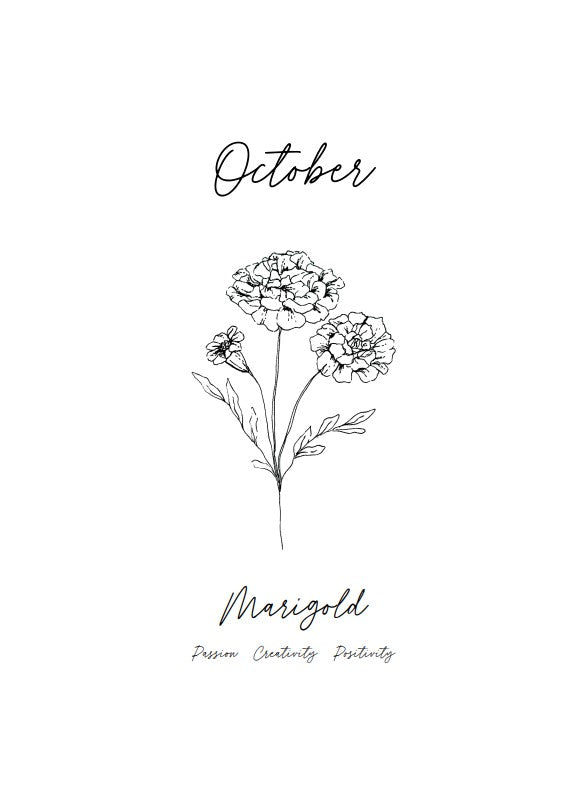 October Birth Month Print