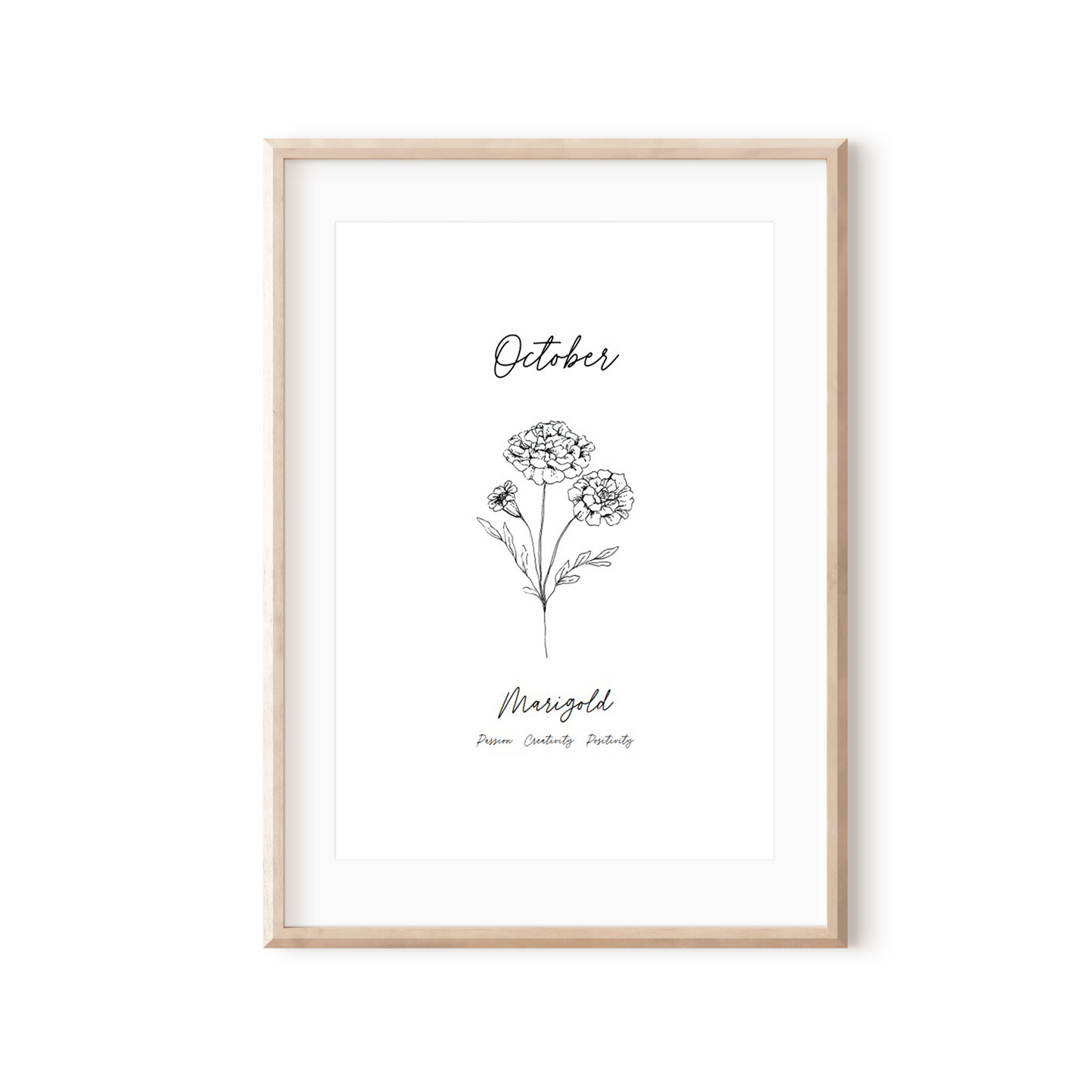 October Birth Month Print