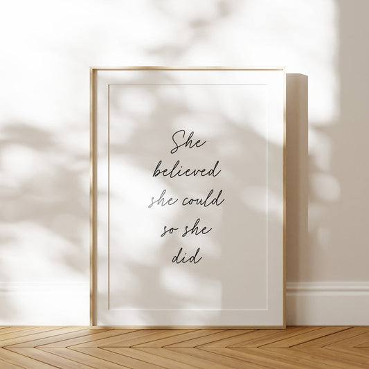 She Believed Hand Written Print