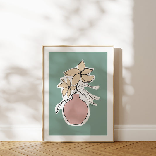 Simplistic Flowers Still Life Fine Art Print