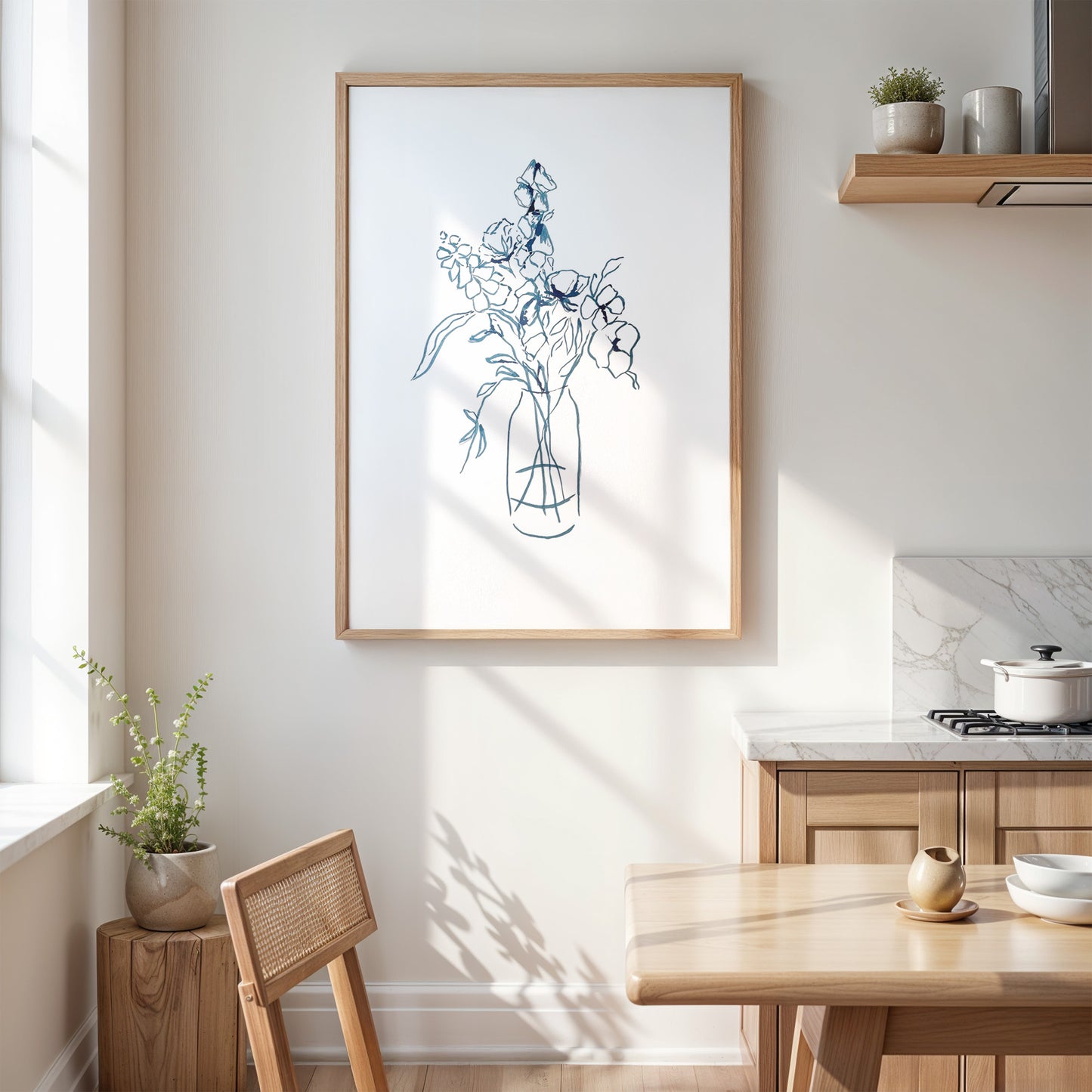 Blue Floral Vase Still Life Fine Art Print