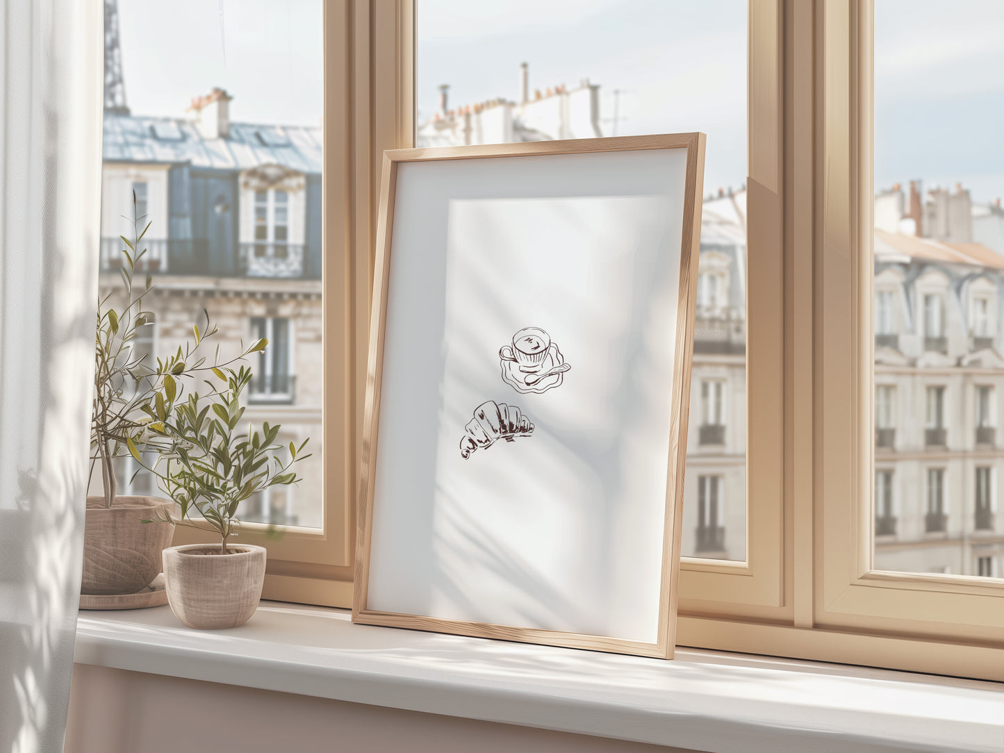 Mini Croissant and Coffee Fine Art Print