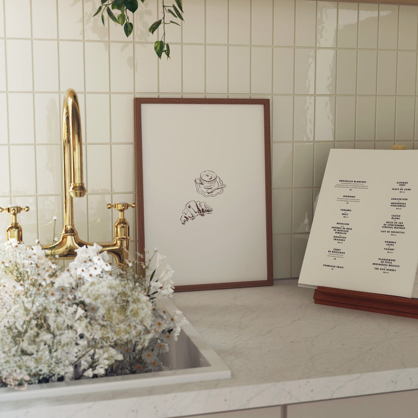 Mini Croissant and Coffee Fine Art Print