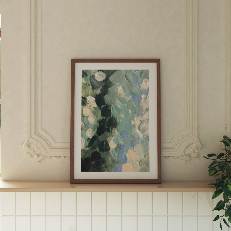 No 3. Muted Greenery - Abstract Print