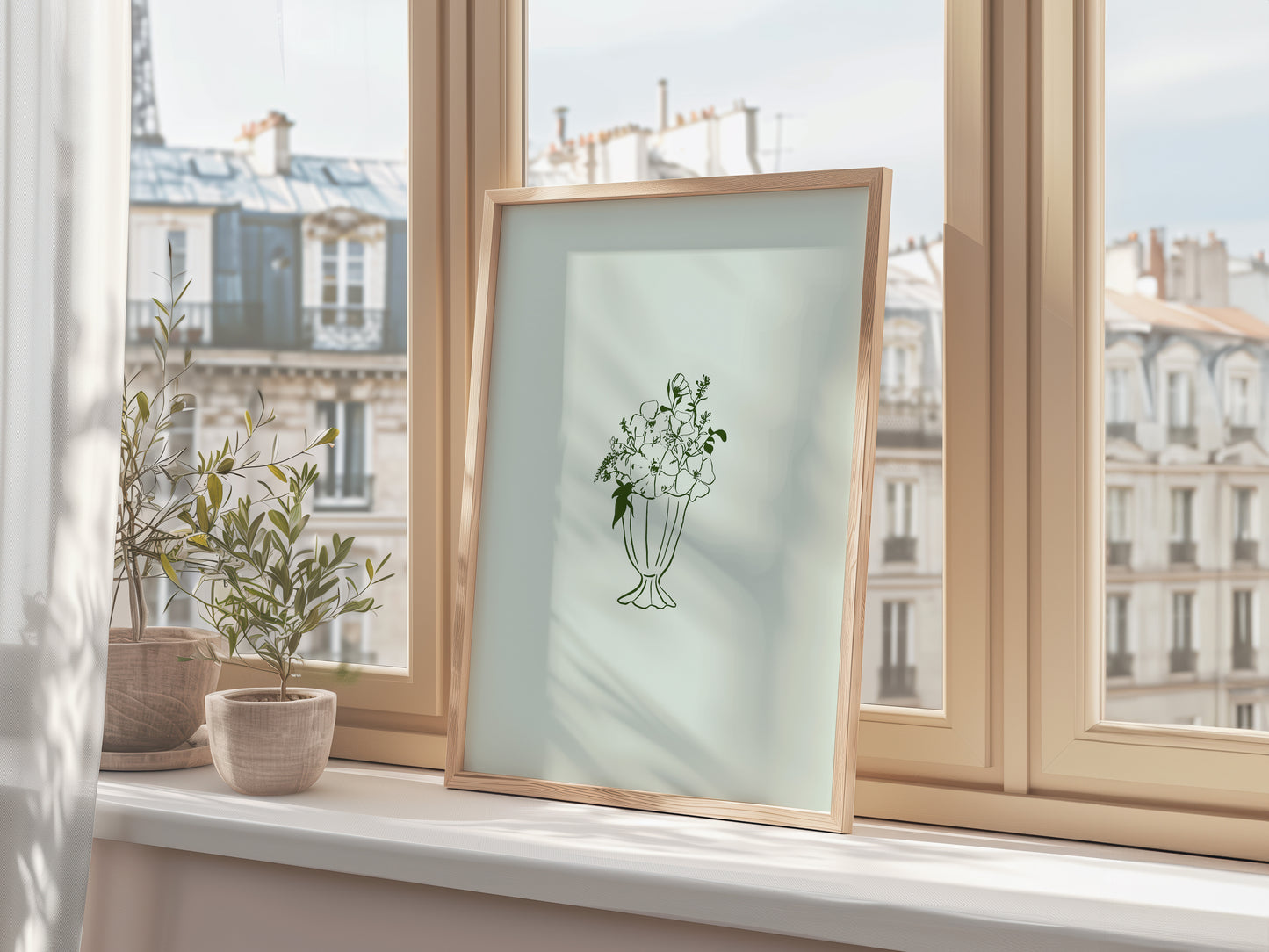 Green Floral Still Life Fine Art Print