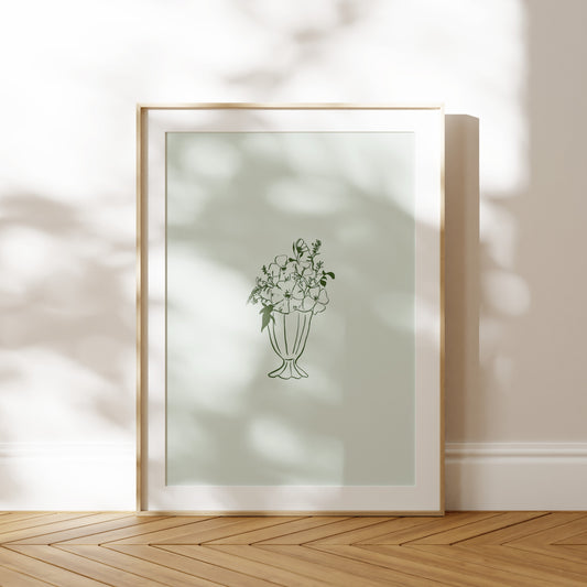 Green Floral Still Life Fine Art Print