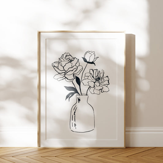 Peony Bouquet Still Life Print