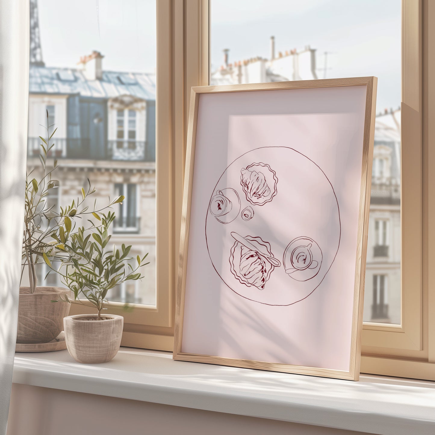 Croissant and Coffee Date Fine Art Print