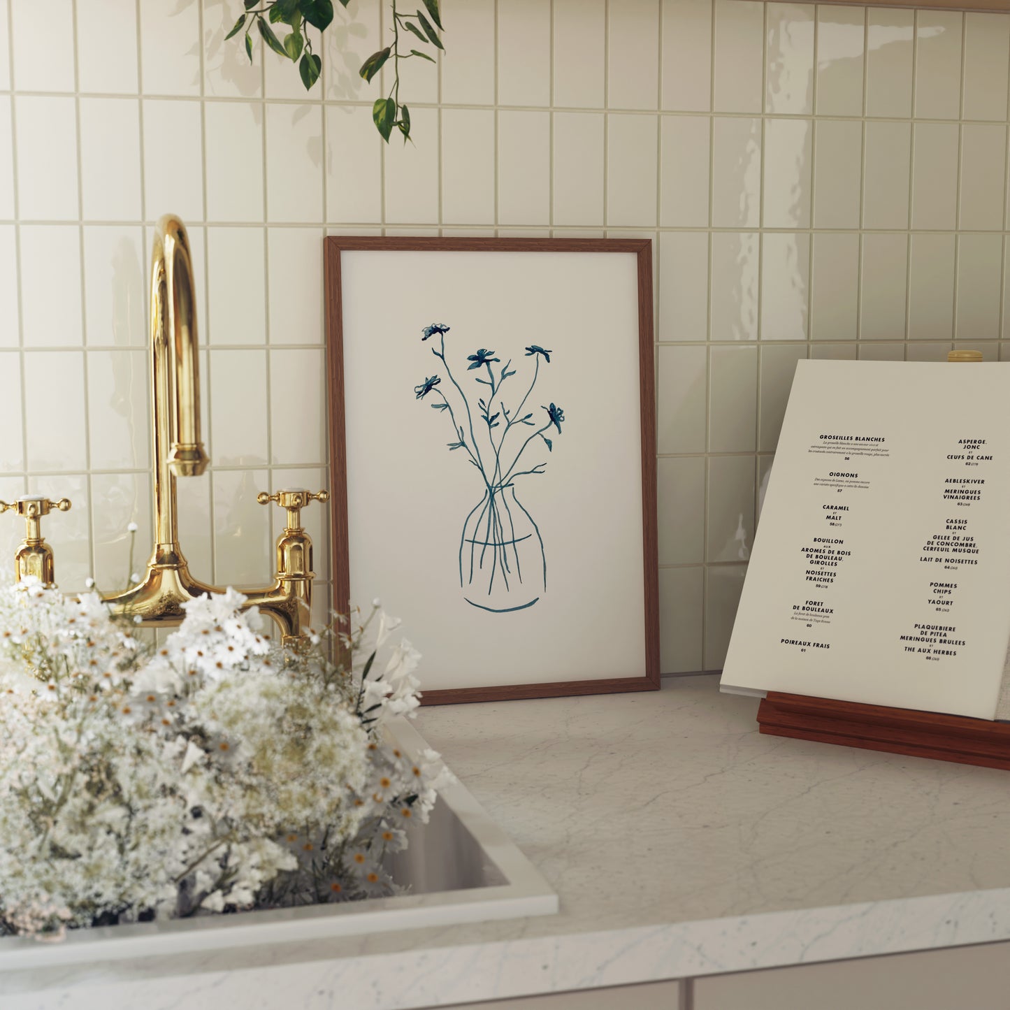 Blue Floral Vase Still Life Fine Art Print