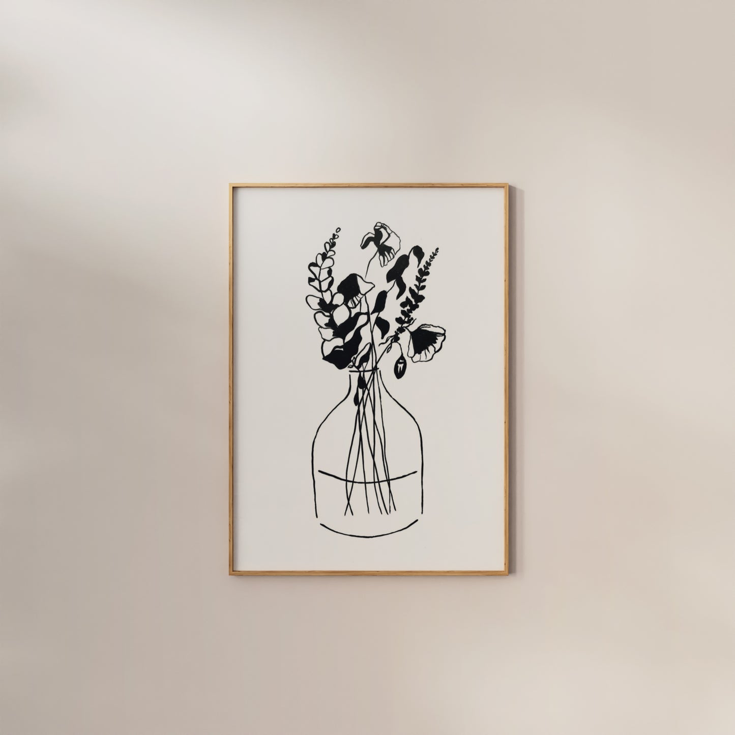 Delicate Blooms Black Drawing Print